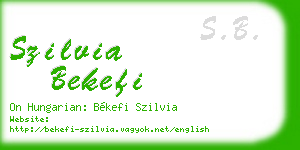 szilvia bekefi business card