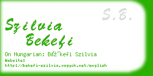 szilvia bekefi business card